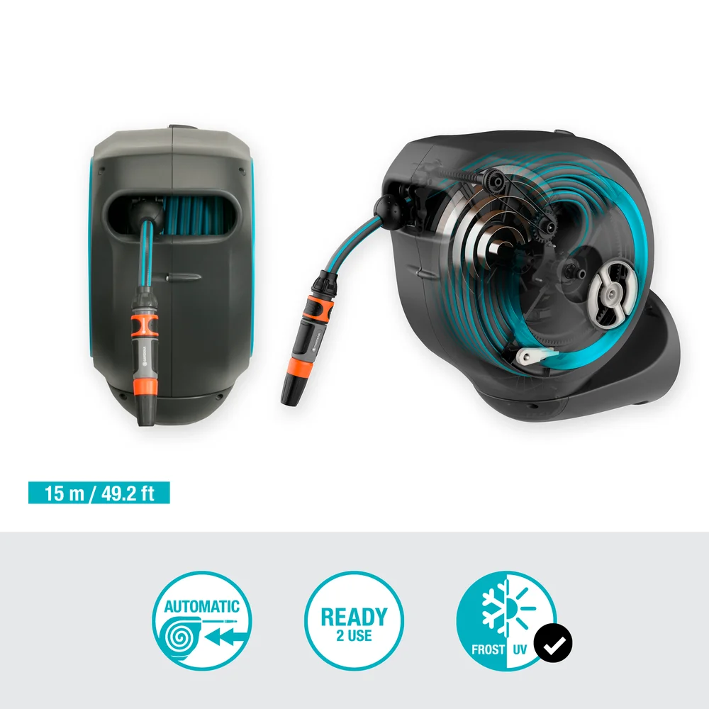 Dévidoir Gardena automatique mural RollUp M 15 m – Gardena (vue 3)