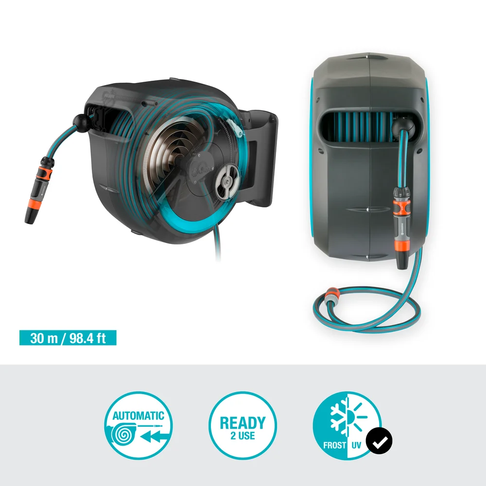 Dévidoir Gardena automatique mural RollUp L 30m – Gardena (vue 3)