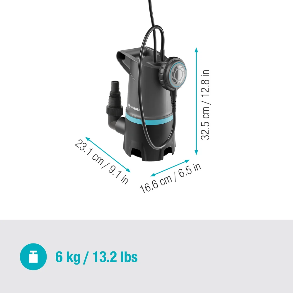 Pompe d’évacuation Gardena pour eaux chargées 20000 basic 550 W 0,9 bars – Gardena (vue 3)
